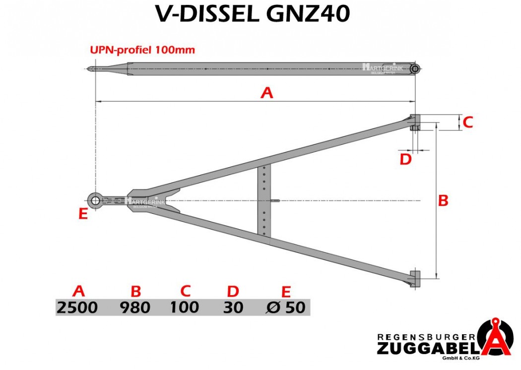 V Dissel Gnz40 L 2500mm